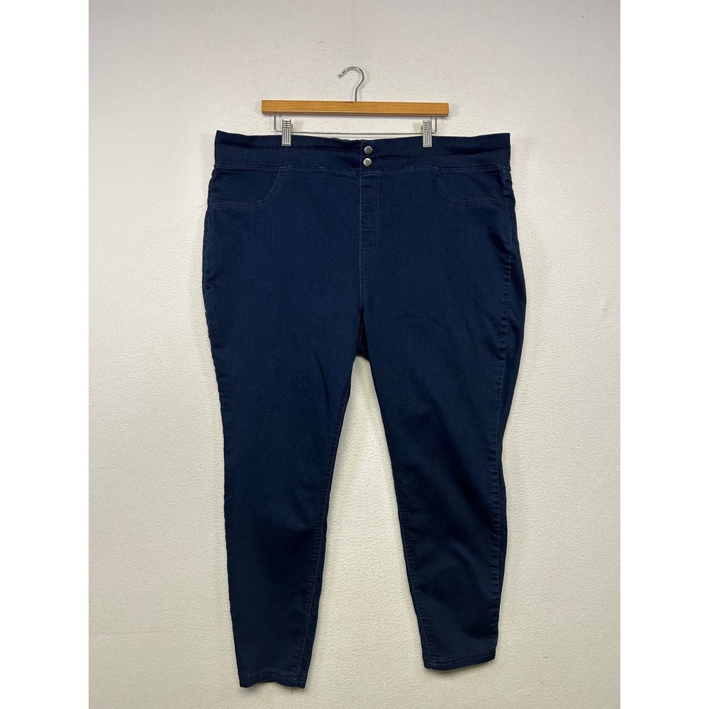 Classic Comfort Terra & Sky Women 3X 24W-26W Dark Wash Pull On Skinny Jeggings